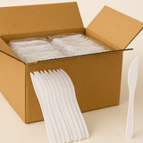 1200x Reusable Plastic Knives Cutlery Bulk BPA Free Extra Strong - Front View