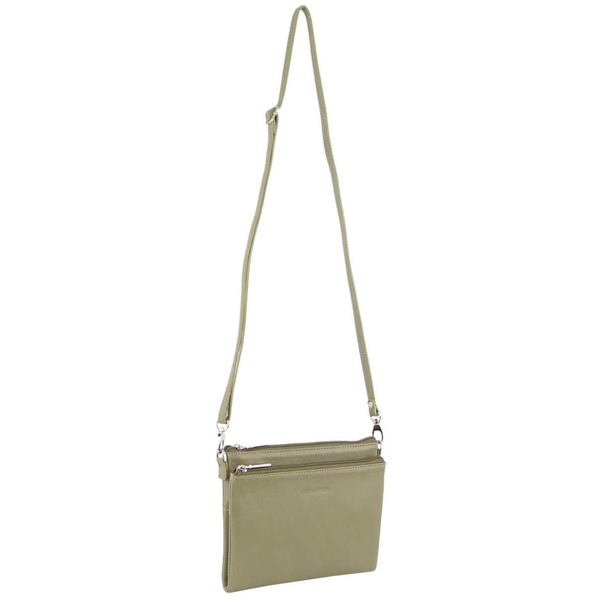 Pierre Cardin Women's Versatile Leather Crossbody Clutch in Sage