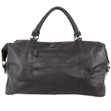 Pierre Cardin Mens Leather Business Overnight Bag Luggage Duffle Weekend Travel - Black - Side View