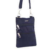 Pierre Cardin Women's Navy RFID-Blocking Anti-Theft Slash-Proof Crossbody Bag - 45-Degree Angle