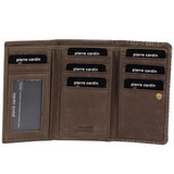 Pierre Cardin Womens Italian Leather Wallet Coin Purse ID Card Holder - Mocha - Front View