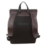 Pierre Cardin Premium Leather Backpack Travel Bag Satchel - Brown - Top-Down View