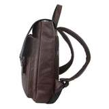 Pierre Cardin Premium Leather Backpack Travel Bag Satchel - Brown - 45-Degree Angle