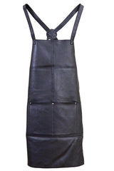 Pierre Cardin Professional Leather Apron Butcher Woodwork Hairdressing Barber Chef - Black - 45-Degree Angle