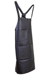 Pierre Cardin Professional Leather Apron Butcher Woodwork Hairdressing Barber Chef - Black - Extra Image