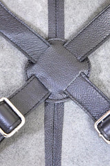 2x Pierre Cardin Professional Leather Apron Butcher Woodwork Barber Chef - Black - 45-Degree Angle