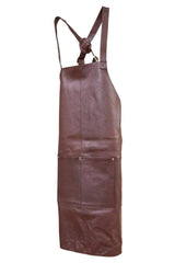 Pierre Cardin Professional Leather Apron Butcher Woodwork Hairdressing Barber Chef - Brown - Extra Image