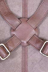 2x Pierre Cardin Professional Leather Apron Butcher Woodwork Barber Chef - Brown - Rear View