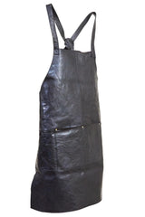 Pierre Cardin Professional Leather Apron Butcher Woodwork Hairdressing Barber Chef - Black - Extra Image