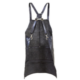 2x Pierre Cardin Professional Leather Apron Butcher Woodwork Barber Chef - Black - Low Angle
