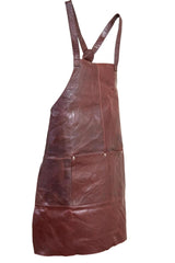 Pierre Cardin Professional Leather Apron Butcher Woodwork Hairdressing Barber Chef - Chestnut - Extra Image