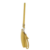 Pierre Cardin Womens Crossbody/Clutch Leather Bag in Yellow - Top-Down View
