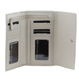 Pierre Cardin Women's Bone Leather RFID Tri-Fold Wallet with Multiple Compartments