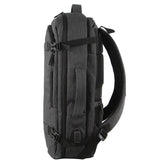 Pierre Cardin Mens Travel & Business Backpack with Built-in USB Port - Grey - Side View