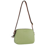 Pierre Cardin Leather Cross Body Bag Dual Zip Strap Shoulder Clutch in Jade - Front View