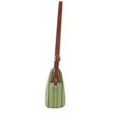 Pierre Cardin Leather Cross Body Bag Dual Zip Strap Shoulder Clutch in Jade - Top-Down View