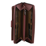 Pierre Cardin Womens Leather Zip Around Wallet RFID Blocking w/ Wristlet in Rose - Side View