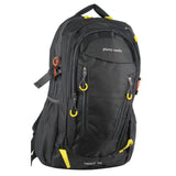 Pierre Cardin Mens Nylon Adventure Travel & Sport Large Backpack Bag in Grey/Black - Front View