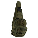 Pierre Cardin Cross Body Tactical Sling Bag Rucksack Army Style in Green - Front View