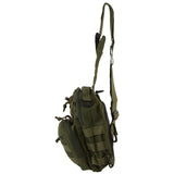 Pierre Cardin Cross Body Tactical Sling Bag Rucksack Army Style in Green - Side View