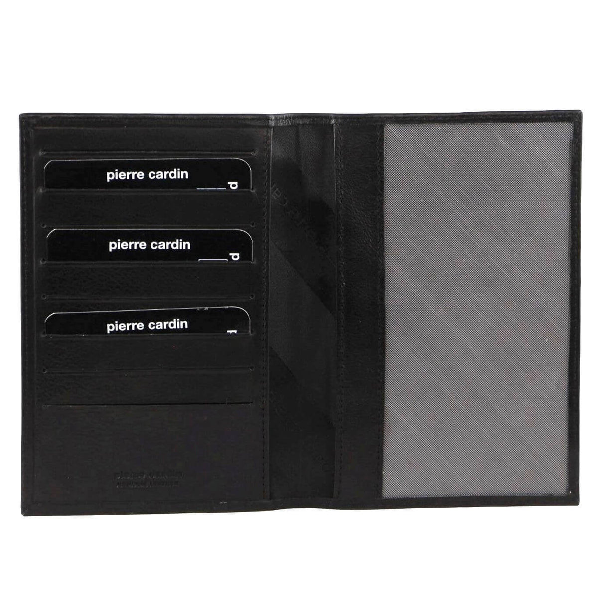 Pierre Cardin Leather Passport Holder Cover Travel Wallet w/ RFID Protection - Black