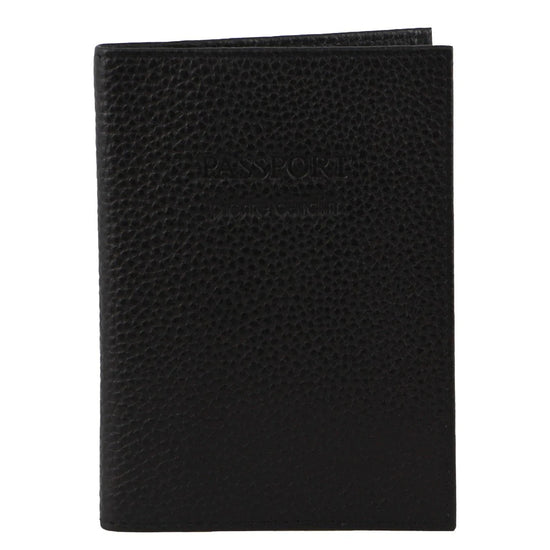 Pierre Cardin Slim Leather Passport Travel Wallet Holder RFID Case Cover - Black