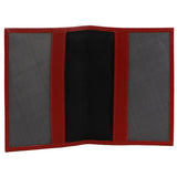 Pierre Cardin Slim Leather Passport Travel Wallet Holder RFID Case Cover - Red