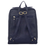 Pierre Cardin Rustic Womens Leather Backpack Bag Handbag Back Pack Travel - Navy
