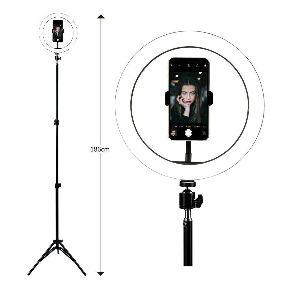 Adjustable LED Selfie Ring Light with Tripod and Phone Holder for Streaming and Makeup