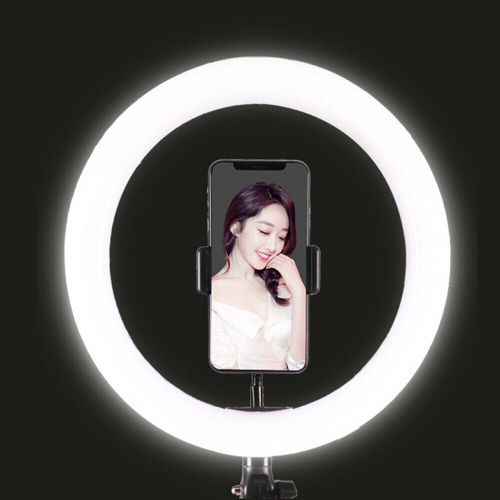 Adjustable LED Selfie Ring Light with Tripod and Phone Holder for Streaming and Makeup