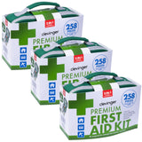 3x 258pcs Premium First Aid Kit Medical Travel Set Emergency Family Safety - Front View