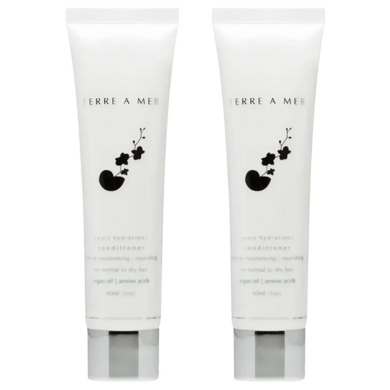 2x Terre A Mer Pure Hydration Amino Acid/Argan Conditioner - 60ml Travel Size