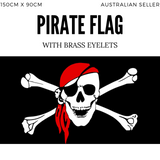 PIRATE FLAG Skull Party Pirates Skull & Crossbones Large 150 x 90 Jolly Roger - Top-Down View