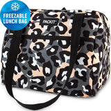 PACKIT Freezable Ice Lunch Bag Tote Food Storage Camping Travel Tiger - Wild Leopard - Low Angle