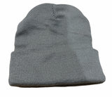 Essential Unisex Winter Beanie - Cozy Knit Ski Hat in Classic Grey - Front View