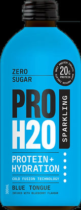 PRO H20 Sparkling 20g Protein Hydration Drink Zero Sugar Hydrate - Blue Tongue - Front View
