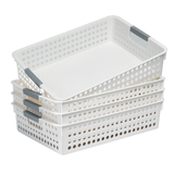 36x Premium Plastic Storage Basket Bulk w/ Grip Handles 26.5*17.2*7.3cm - Front View