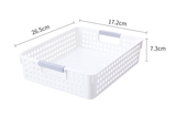 36x Premium Plastic Storage Basket Bulk w/ Grip Handles 26.5*17.2*7.3cm - Side View