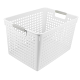 24x Premium Plastic Storage Basket Bulk w/ Grip Handles 27*18*14cm - Front View