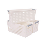 36x Premium Plastic Storage Basket Bulk w/ Grip Handles 29*13.5*12.5cm - Front View