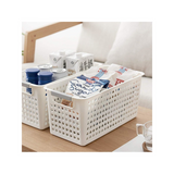 36x Premium Plastic Storage Basket Bulk w/ Grip Handles 29*13.5*12.5cm - Side View
