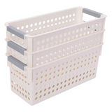 36x Premium Plastic Storage Basket Bulk w/ Grip Handles 29*13.5*12.5cm - 45-Degree Angle
