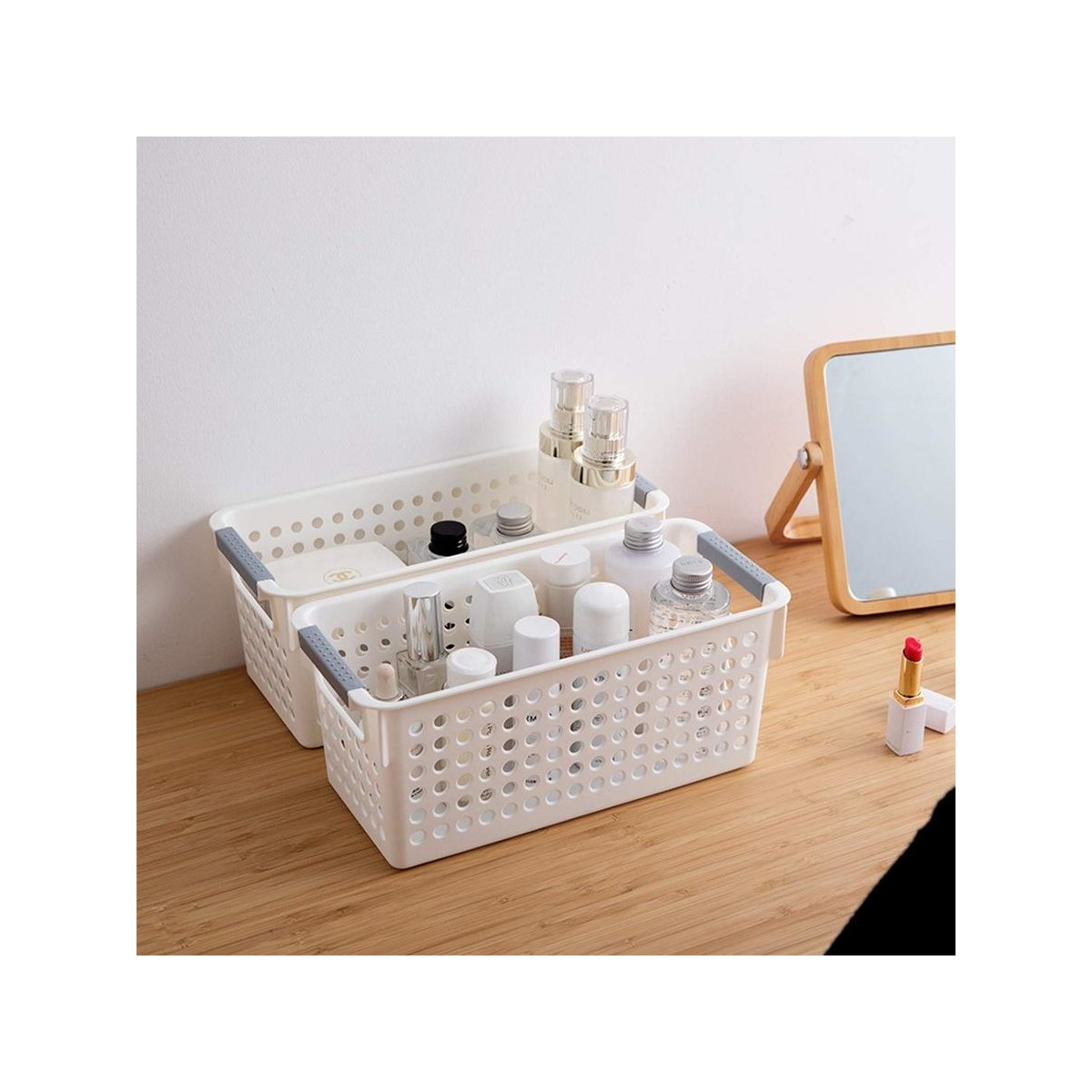 36x Premium Plastic Storage Basket Bulk w/ Grip Handles 29*13.5*12.5cm