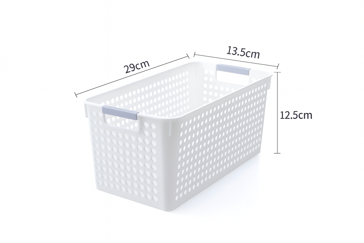 36x Premium Plastic Storage Basket Bulk w/ Grip Handles 29*13.5*12.5cm