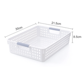 36x Premium Plastic Storage Basket Bulk w/ Grip Handles 30*21.5*8.5cm - Side View
