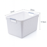 24x Premium Plastic Storage Basket Bulk w/ Grip Handles 31*22*17.8cm - Top-Down View