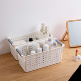 16x Premium Plastic Storage Baskets Bulk w/ Grip Handles 39.5*20.5*19.5cm - Side View