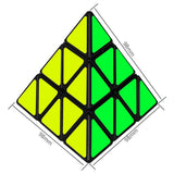 Pyraminx Brain Teaser Puzzle Cube - Educational 3D Triangle Toy for Critical Thinking - Close-Up Angle