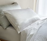 Silk Pillowcase Standard Size Pillow Case in White - Side View