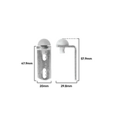 Rolltrak Stop for Sliding Doors Metal w/ Rubber Stop R1760 (1 Pack of 2) - Side View